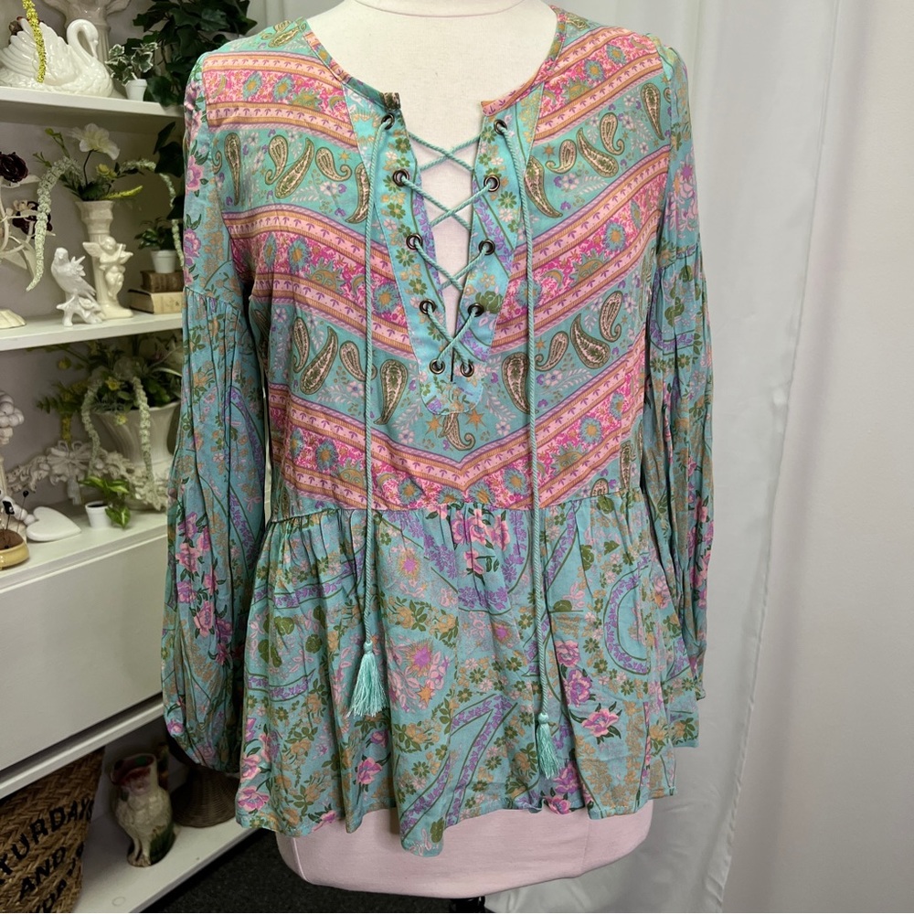 Spell & The Gypsy City Lights Sage Blouse